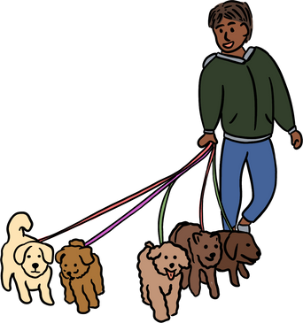 POC Dog Walker Pet Sitter with Pets Walking Animals work